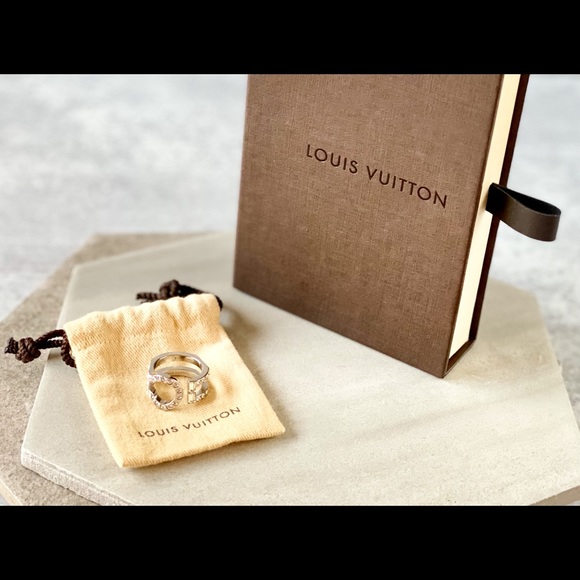 Louis Vuitton Serrure Strass Ring Silver sz Small - Picture 4 of 9